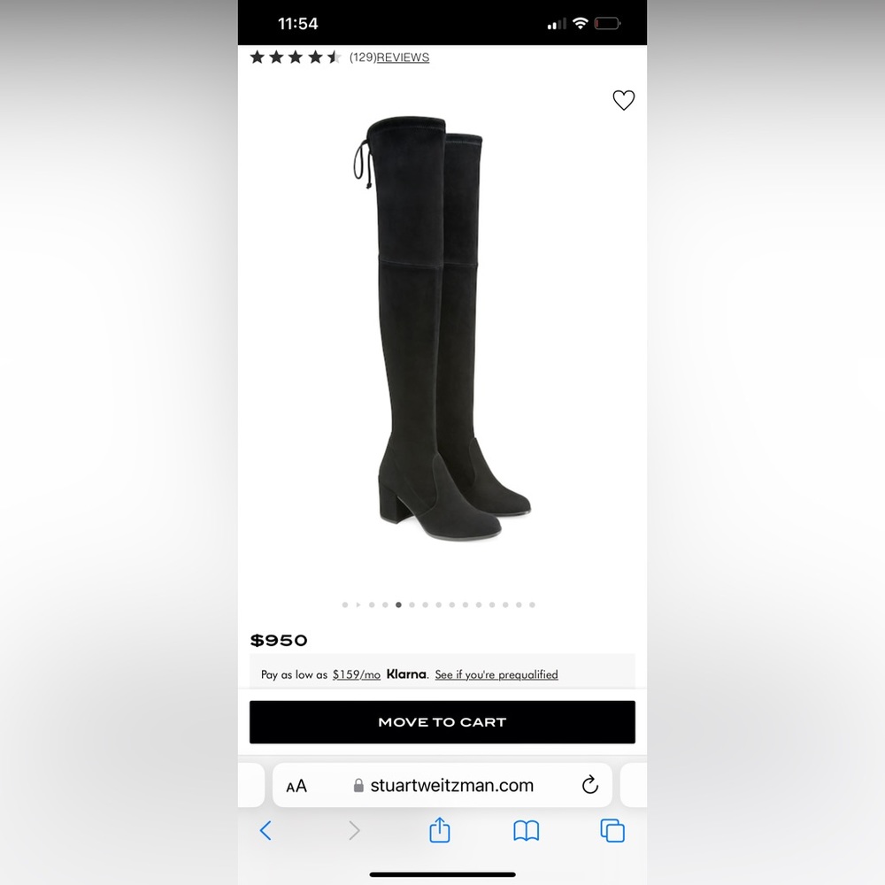Stuart Weitzman 5.5 Black Suede Over-Knee Boots